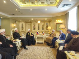سماحة المفتي الشيخ راوي عين الدين يلتقي نائب رئيس مجلس خبراء القيادة الايرانية آية الله علي رضا أعرافي 