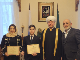 سماحة المفتي يستقبل بطل الجودو الشاب أشاخان خزاناتوف من جمهورية داغستان 