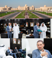 البروفسورمحي الدين يلتقي بسعادة الدكتورعواد الخلف مديرالجامعة القاسمية 