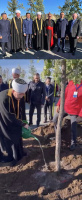 سماحة المفتي يشارك بغرس الأشجار في "حديقة السلام والوفاق" بنور سلطان 