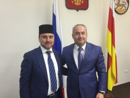 Первый зампред СМР и ДУМРФ Рушан хазрат Аббясов встретился с врио председателя Правительства Республики Северная Осетия-Алания Таймуразом Тускаевым