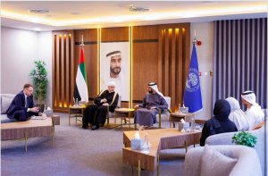 سعادة الدكتور خليفة الظاهري مدير جامعة محمد بن زايد للعلوم الانسانية يستقبل وفد الإدارة الدينية لمسلمي روسيا الاتحادية 