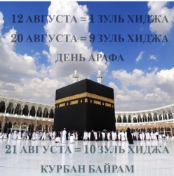 Курбан-байрам в 2018 году состоится 21 августа 