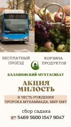 Балашовский мухтасибат ДУМСО объявил о старте благотворительной акции «Милость»