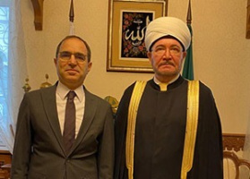 سماحة المفتي الشيخ راوي عين الدين يستقبل  سعادة السفير التركي بموسكو تانجو بيلغيتش